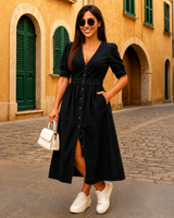 Marsha - Schickes Hemdkleid in Schwarz