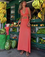 Narine - Elegantes Boho-Kleid in Orange