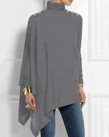 Rhoslyn - Elegantes Rollkragenhemd in Grau