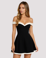 Riley - Schulterfreies Minikleid in Schwarz