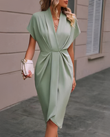 Damen kurzärmeliges Sommerkleid in Hellgrün