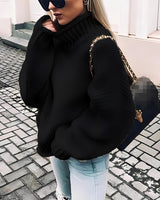 Brooke - Bequemer Rollkragenpullover in Schwarz