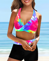 Maja - Neckholder-Kreuz-Bikini-Set in Rosa