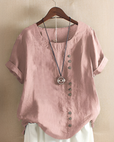 Noelle - Elegante, weit geschnittene Bluse mit Knöpfen in Rosa