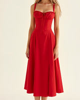Kiana - Stilvolles Midikleid mit Schlitz in Rot