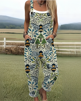 Zerva - Eleganter Bedruckter Overall in Grün