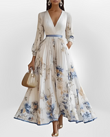 Klarise - Elegantes Kleid mit Wickel-V-Ausschnitt in Weiß