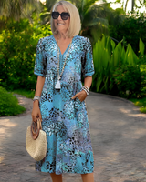 Stella - Schickes Boho-Midikleid in Blau