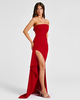 Vicki - Elegantes Maxikleid mit Schlitz in Rot
