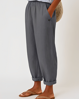 Yunie - Komfortable Hose mit flexiblem Bund in Grau