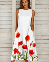 Denique - Vintage-inspiriertes Midikleid in Rot