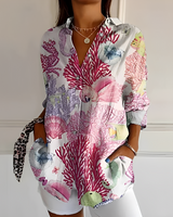 Eleanor - Stilvolle Bluse mit Knopfleiste in Rot