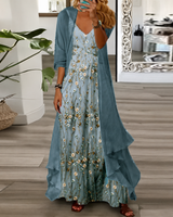 Derivia - Elegantes Zweiteiliges Maxikleid in Blau
