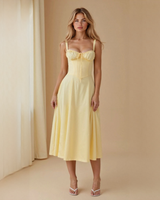 Liana - Schickes Midikleid in Gelb