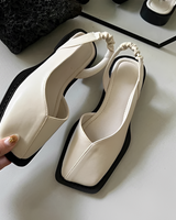 Eileen - Modische Schuhe mit eckiger Spitze in Beige