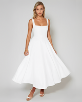 Yarabelle - Schickes Träger-Midi-Kleid in Weiß