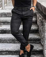 Moise™ | Elegante Herren-Slim-Fit-Hose mit Karomuster in Schwarz