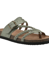 Petrona - Gepolsterte geflochtene Sandalen in Grün
