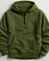 Kennet – Langarm-sweatshirt MIT Kapuze Und Viertelreißverschluss in Grün