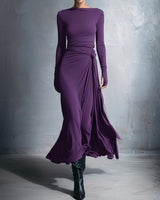 Joeena – Maxikleid Mit Seitlichem Knoten in Lila