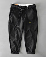 Jeoffrey - Komfortable Hose mit weitem Schnitt und Gürtel in Schwarz