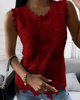 Ebrill - Stilvolles Rundhals-Shirt in Rot