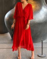 Jescah - Schickes Kleid mit weiten Ärmeln in Rot