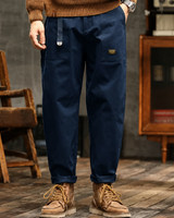 Clyde - Weite Retro-Hosen in Marineblau