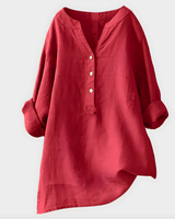 Fenella - Tunikabluse mit Knopfleiste in Wassermelonenpink