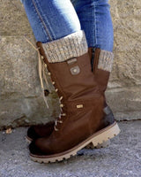 Stilvolle Hohe Damen Winterstiefel - Nora in Braun