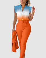 Ginevra - Zweiteiliges Boho-Set mit weicher Haptik in Orange