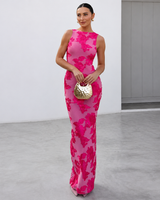 Genecia - Elegantes, fließendes Maxi-Kleid in Rosa
