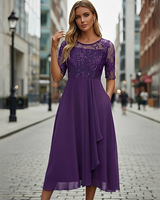Victoria - Elegantes Sommerkleid mit Spitzen in Lila
