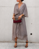 Jescah - Schickes Kleid mit weiten Ärmeln in Grau