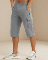 Cedrik - Dehnbare Cargo-Shorts in Grau