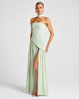 Fatimea - Stilvolles Tube-Top Maxikleid in Grün