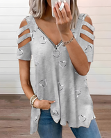 Sabiya - Modisches ärmelloses T-Shirt in Grau