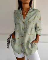 Eleanor - Stilvolle Bluse mit Knopfleiste in Grün