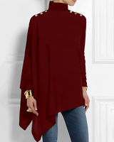 Rhoslyn - Elegantes Rollkragenhemd in Rot