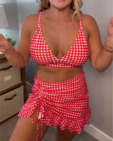 Elwyn - Elegantes Set aus zwei Badeanzug-Teilen in Rot