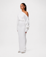 Tahlia - Elegantes Maxikleid mit einseitigem Träger in Weiß