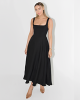 Yarabelle - Schickes Träger-Midi-Kleid in Schwarz