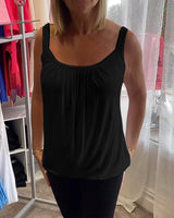 Corina - Softtouch-Tanktop mit U-Ausschnitt in Schwarz