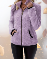 Yaraa - Warme Fleece Jacke Mit Langen Ärmeln in Lila