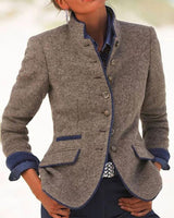 Nazareth | Elegantes Einfarbiges Langarm-Cardigan in Hellbraun