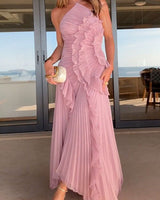 Adeline™ | Elegantes, luftiges Maxikleid in Rosa