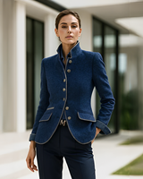 Valerie - Elegante Stehkragenjacke in Blau