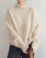 Lea - Modischer Damen-Pullover mit Rollkragen in Beige