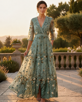 Florence - Elegantes und Fließendes Maxikleid in Grün