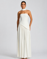 Fatimea - Stilvolles Tube-Top Maxikleid in Weiß